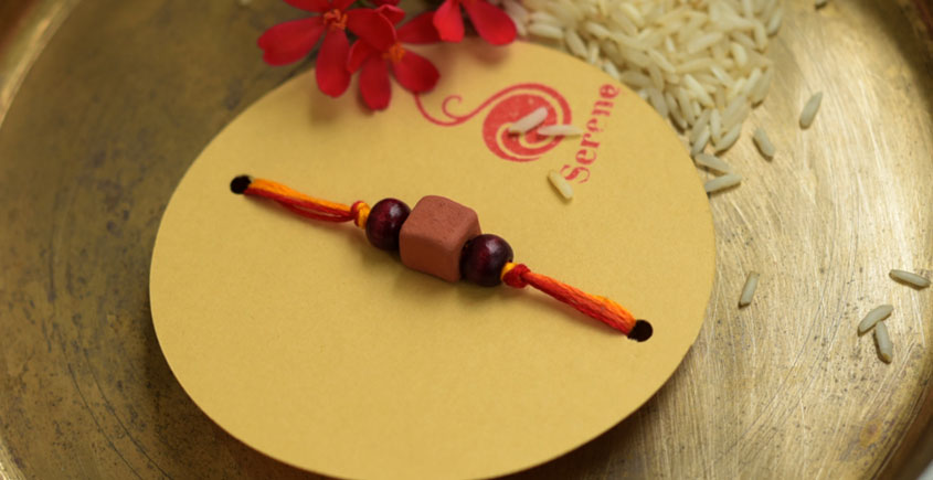 Terracotta ❂ Handmade . Rakhi { b }